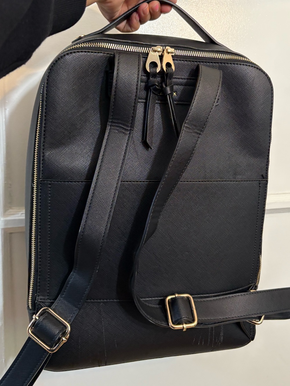 CALPAK Kaya Faux Leather Laptop Backpack Black - Picture 5 of 9
